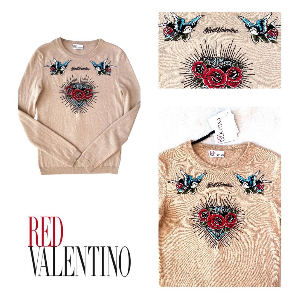 Auc Red Valentino wool blend embroidered sweater